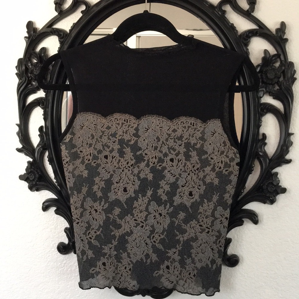 Sheer Top with a Lace Print